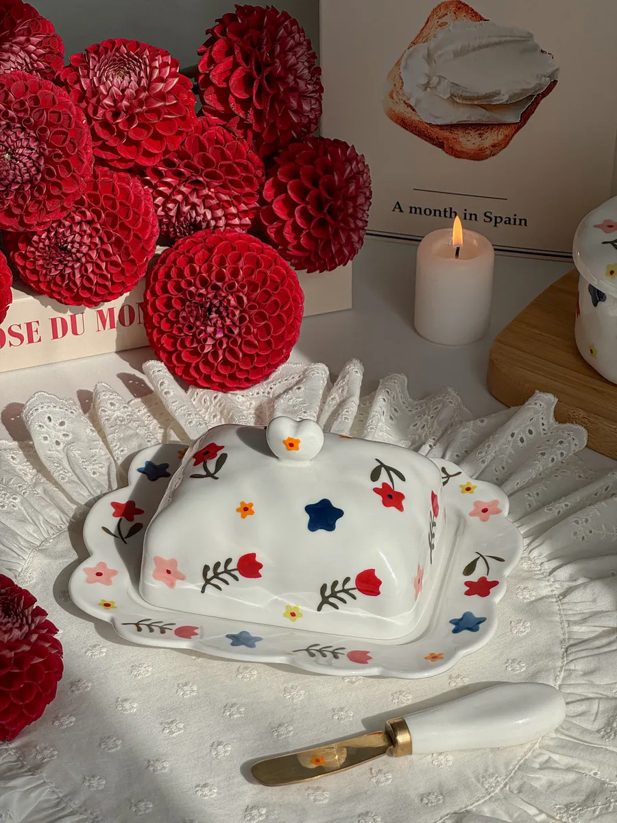 Масленка для сливочного масла, с крышкой керамическая — деталь 3