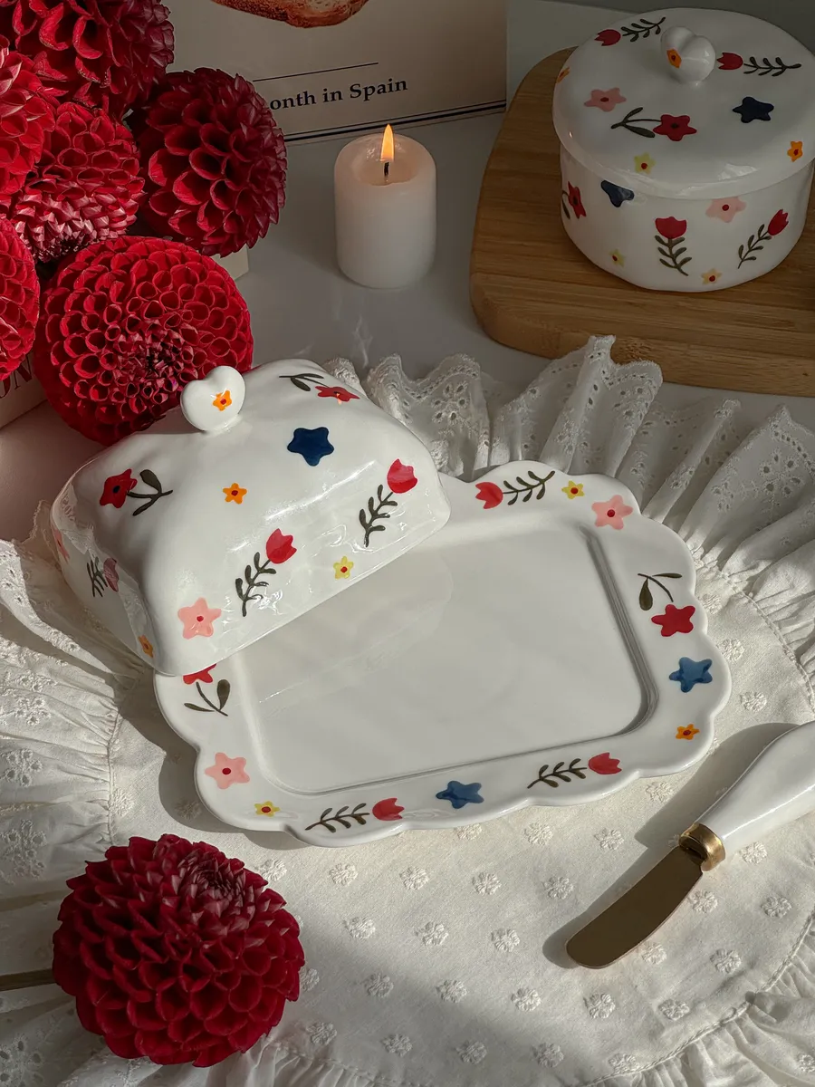 Масленка для сливочного масла, с крышкой керамическая — деталь 5