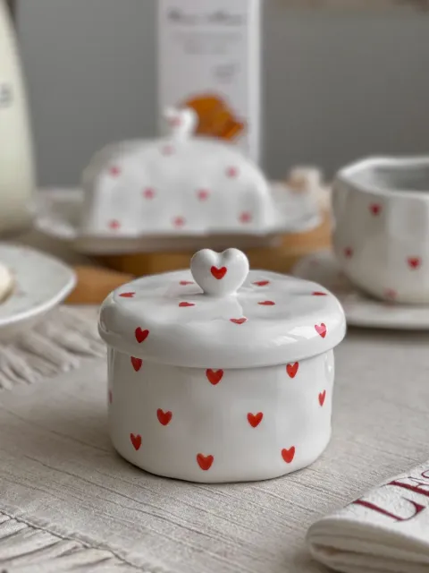 Сахарница с крышкой керамическая