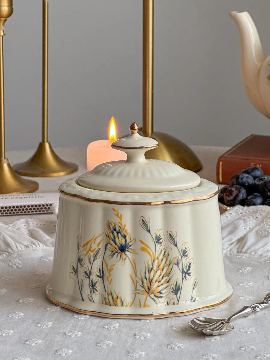 Сахарница с крышкой керамическая
