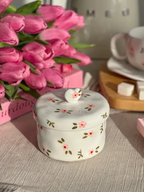 Сахарница с крышкой керамическая