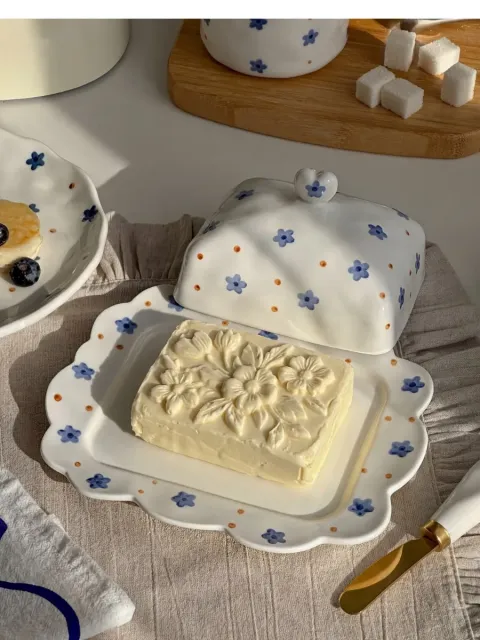Масленка для сливочного масла, с крышкой керамическая