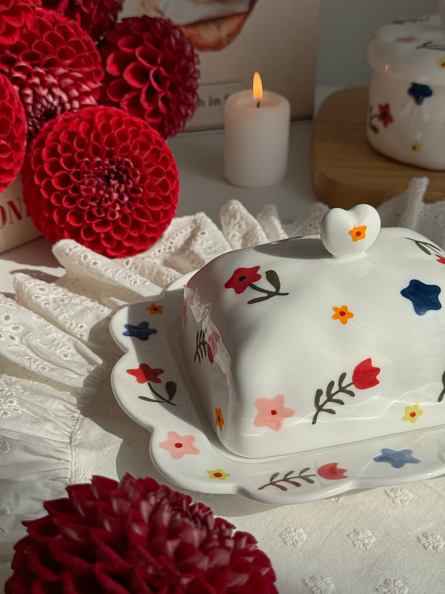 Масленка для сливочного масла, с крышкой керамическая — деталь 6