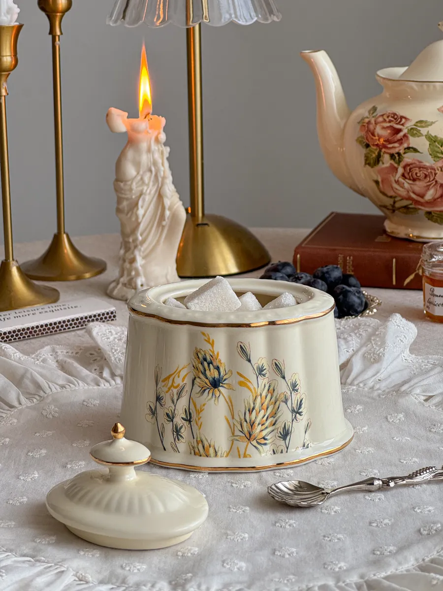 Сахарница с крышкой керамическая