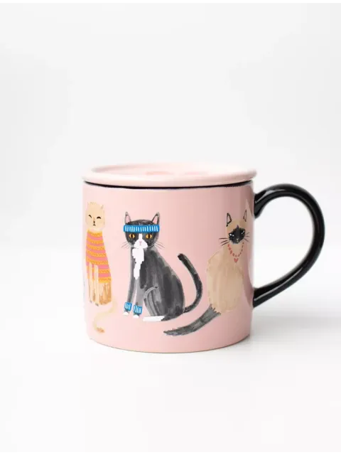 Кружка с котиком, керамическая для чая кофе чашка
