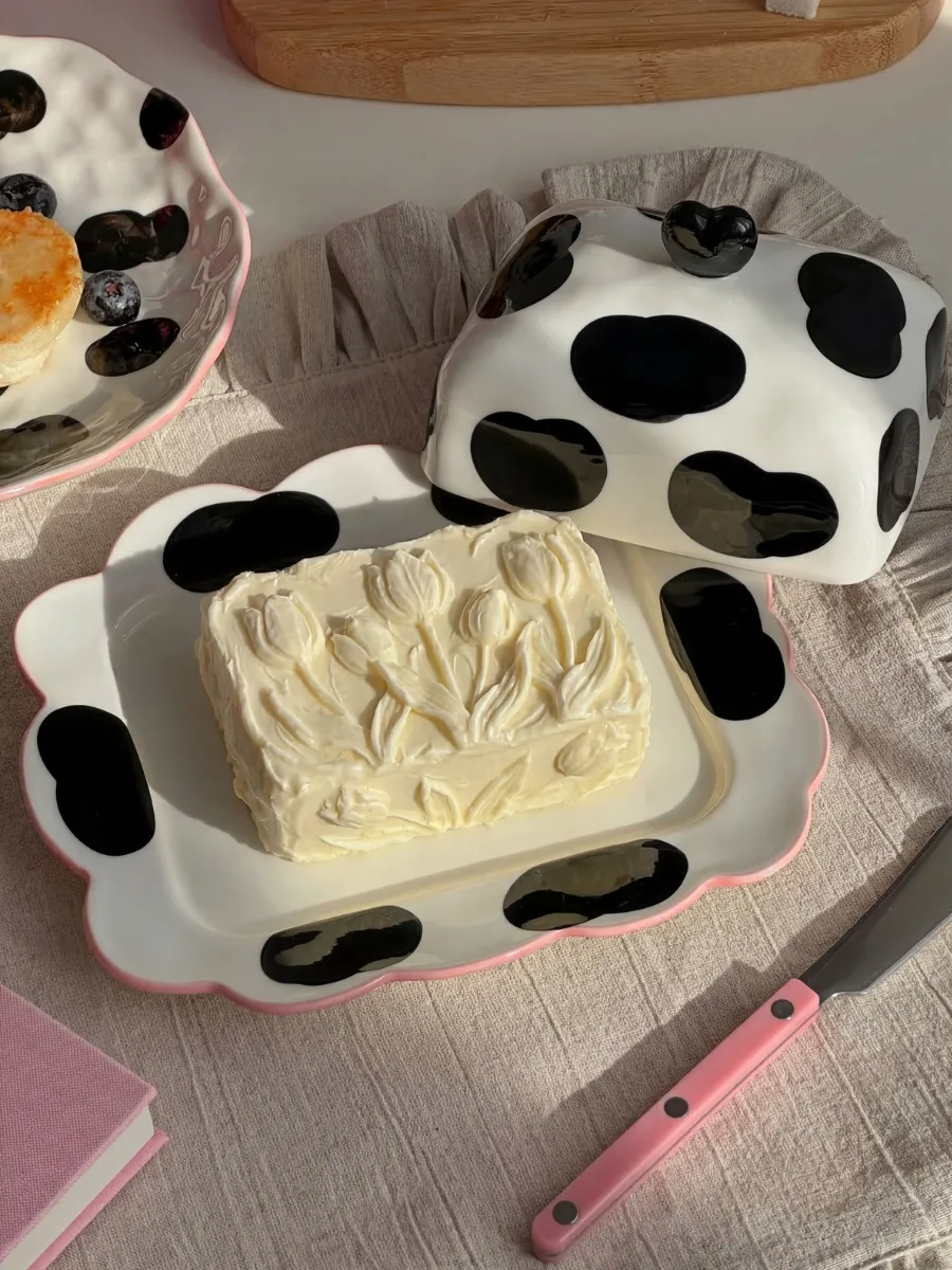 Масленка для сливочного масла, с крышкой керамическая